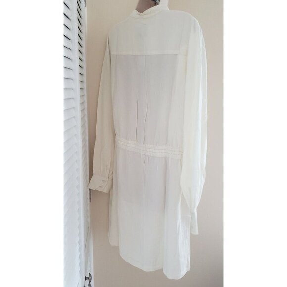 NWT GUESS ELLIS LONG SLEEVE WHITE SHIRT STYLE DRESS LARGE - Picture 8 of 14